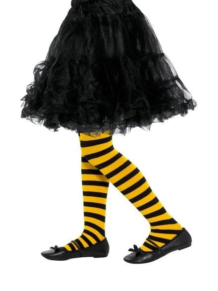 Black & Yellow Striped Childs Tights
