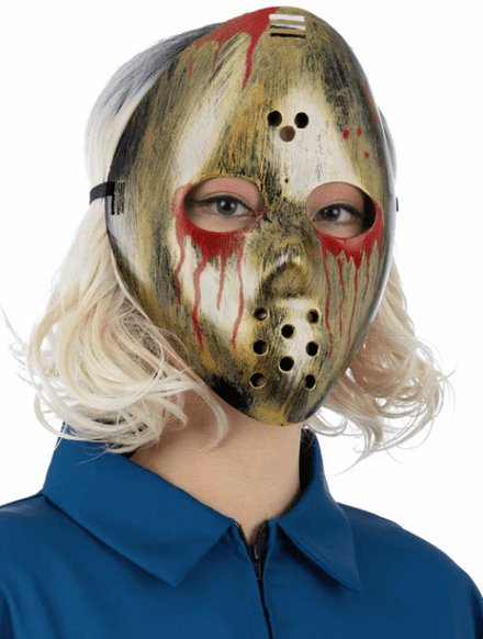 Bloodied Metallic Hockey Mask