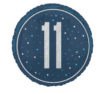 Blue 11 Birthday Foil Balloon