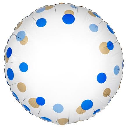 Blue And Gold Dots Foil Balloon - Add Your Own Age