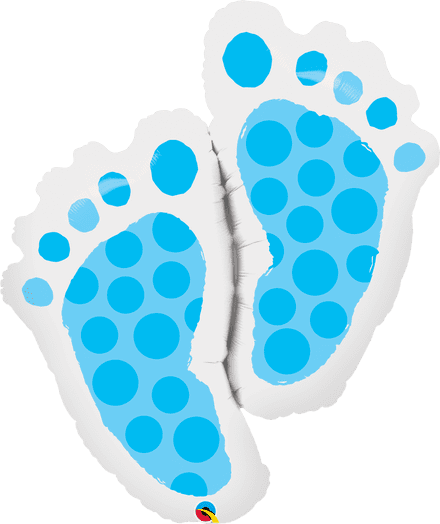 Blue Baby Footprints Foil Balloon