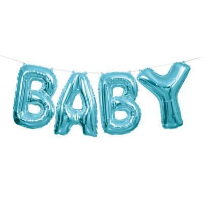 Blue 'BABY' Mini Letters Air-Fill Foil Balloons.