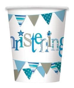 Blue Christening Paper Cups