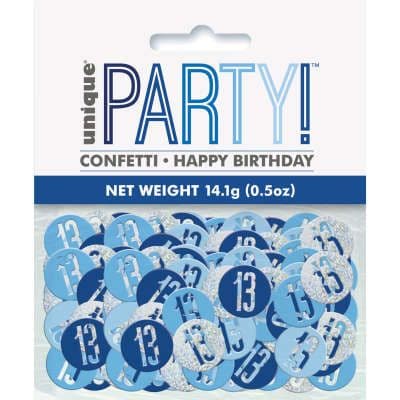 Blue Glitz 13th Birthday Party Confetti 14g