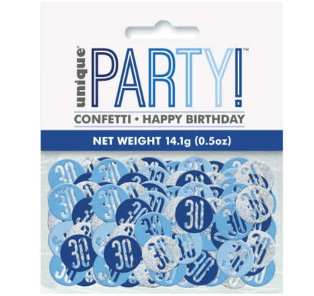Blue Glitz 30th Birthday Party Confetti 14g