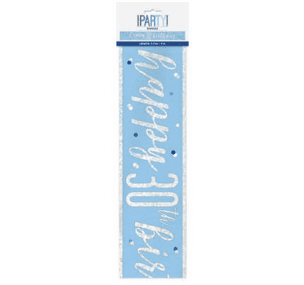 Blue Glitz 'Happy 30th Birthday' Banner