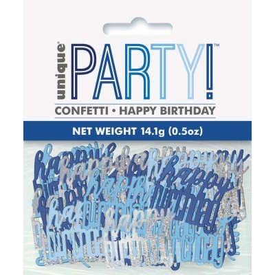 Blue Glitz 'Happy Birthday' Party Confetti 14g