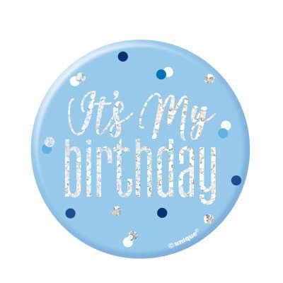 Blue Glitz 'It's My Birthday' Badge