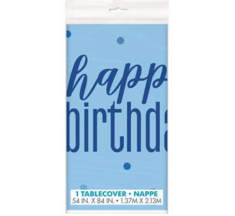 Blue Glitz Plastic Tablecover