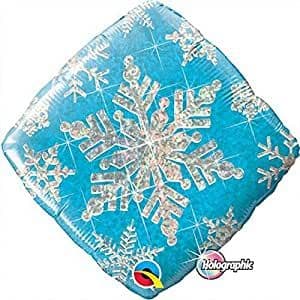 Blue Snowflake Diamond Foil Helium Balloon