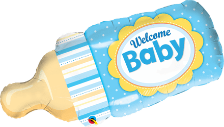 Blue 'Welcome Baby' Bottle Shape Foil Balloon