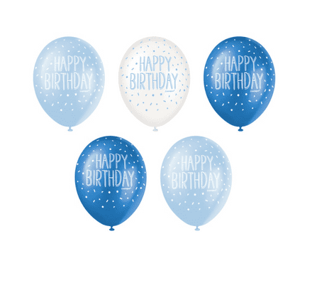 Blues Birthday Balloons 5 Pack