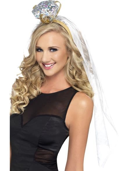 Bride To Be Ring Headband With Veil