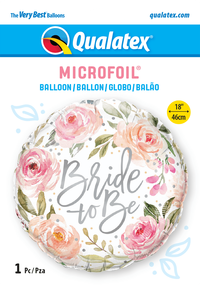 Bride To Be Watercolour Roses Foil Helium Balloon