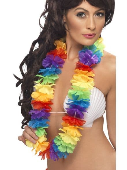Bright Coloured Hawaiian Rainbow Flower Lei