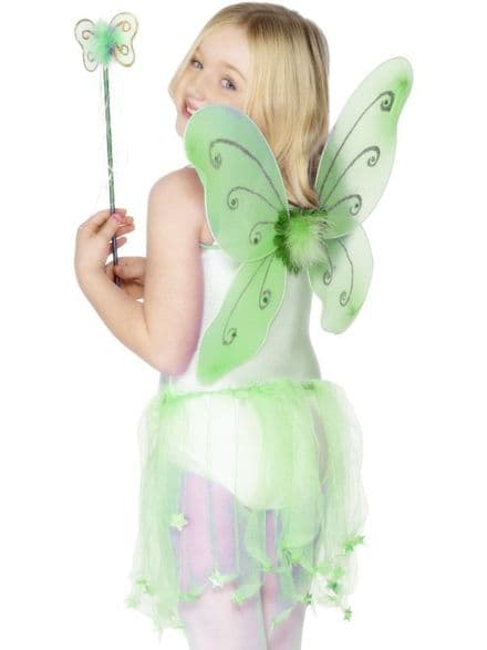 Butterfly Wings And Wand Set In Green