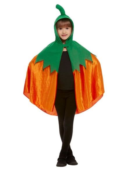 Childrens Hooded Pumpkin Cape