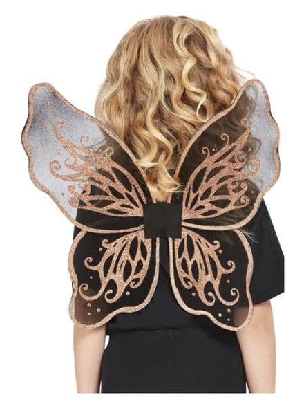 Childs Black & Gold Butterfly Wings