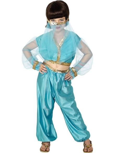 Childs Blue Arabian Princess Costume