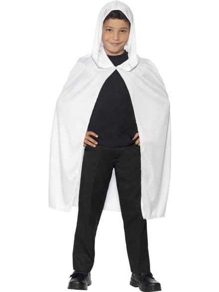 Childs Hooded Cape In White