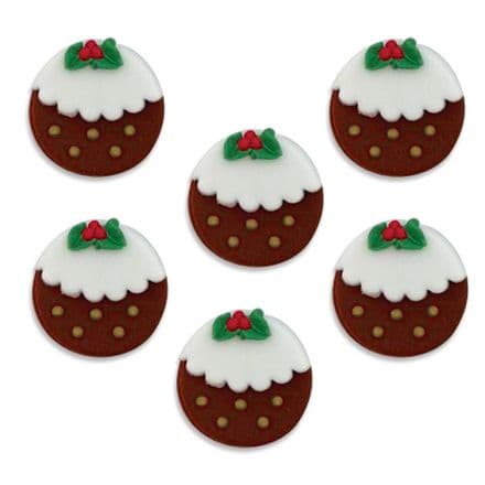 Christmas Pudding Sugar Decorations