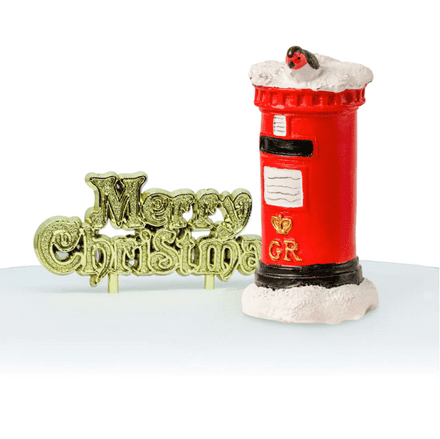 Classic Post Box Christmas Cake Topper