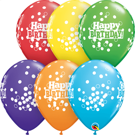 Confetti Happy Birthday Print Latex Balloons