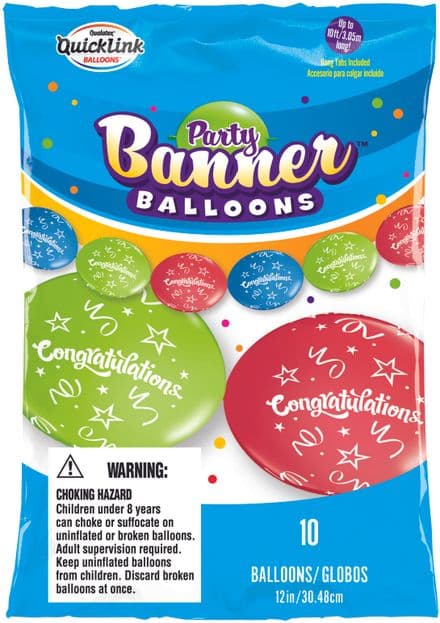 Congratulations Latex Banner Balloons