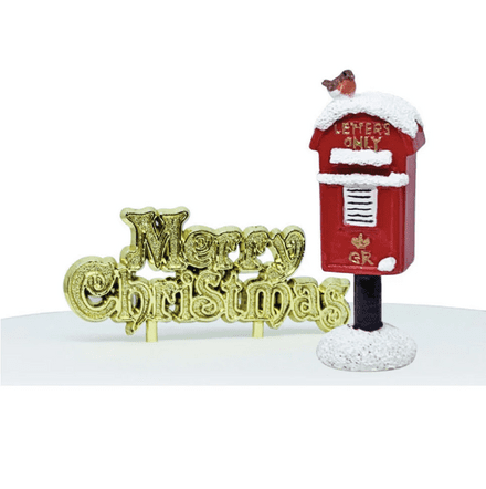 Country Post Box Christmas Cake Topper
