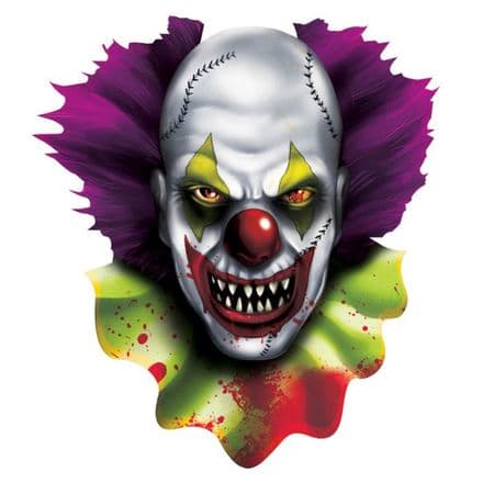 Creepy Carnival Clown's Face Cut-out Decoration