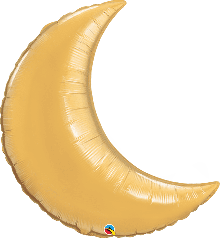 Crescent Shaped Gold Foil Helium Balloon