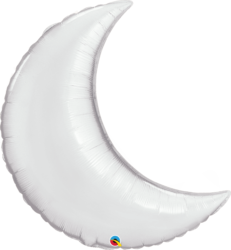 Crescent Shaped Silver Foil Helium Balloon