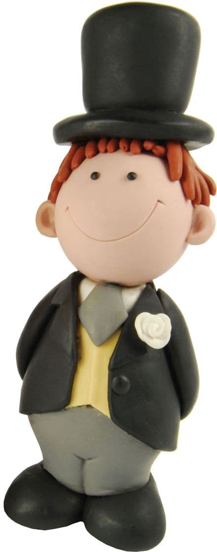 Cutie Brunette Groom Resin Topper