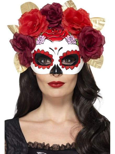 Day Of The Dead Eye Mask Red