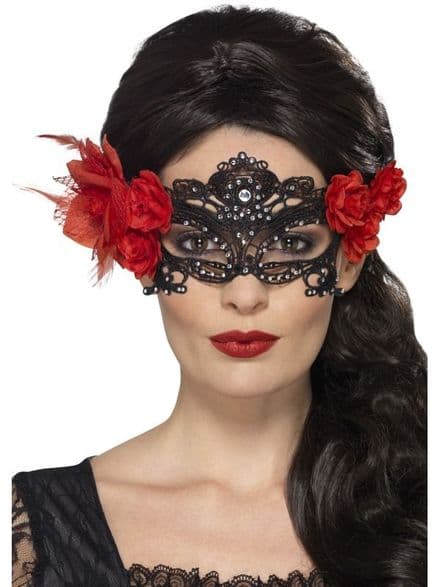 Day Of The Dead Lace Filigree Eyemask