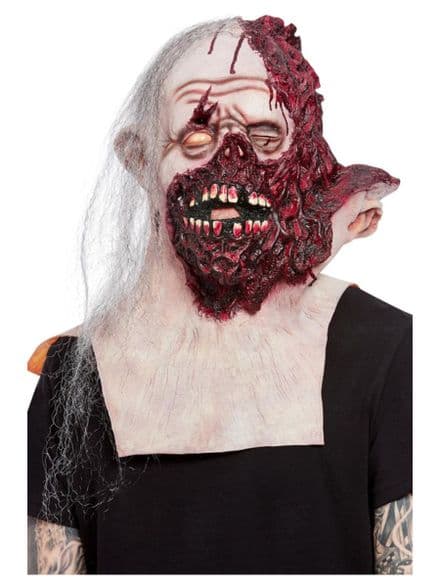 Deluxe Burnt Face Full Over Head & Neck Latex Mask