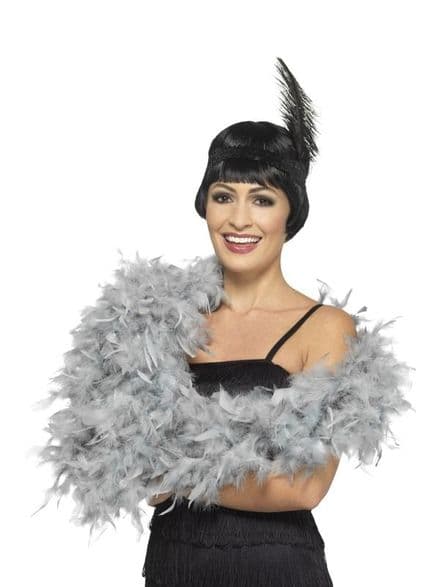 Deluxe Grey Feather Boa