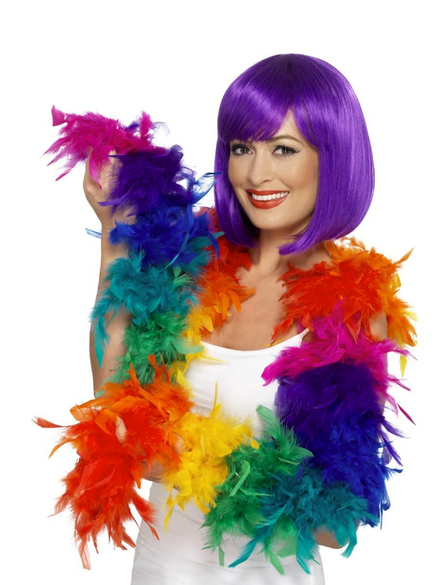 Deluxe Rainbow Feather Boa