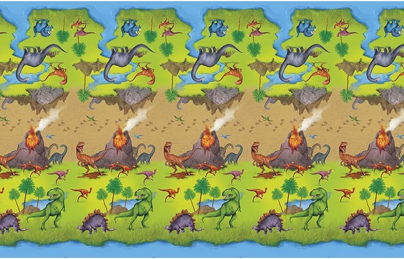 TBC Prehistoric Dinosaur Plastic Tablecover - 54x108 Inch Rectangular Party Decor