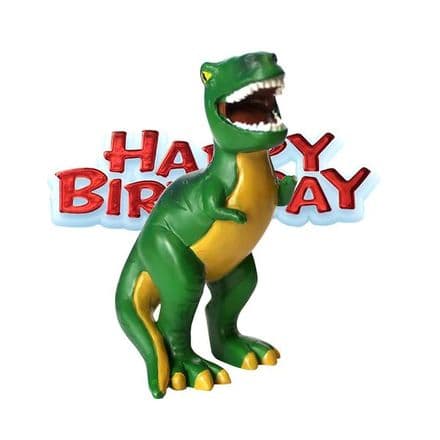 Dinosaur Resin Topper with Happy Birthday Motto