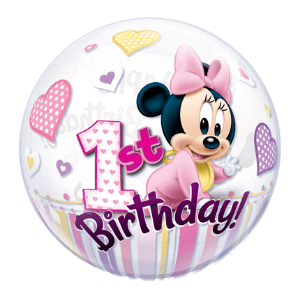 Disney Minnie Mouse 1st Birthday Bubble Balloon