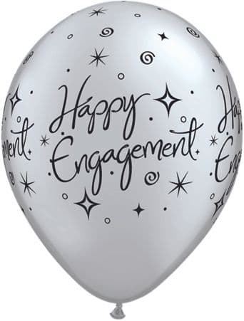 Engagement Elegant Sparkles Silver Balloons 6pk