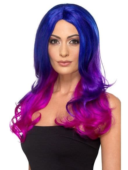 Fashion Ombre Wig in Blue/Purple/Pink