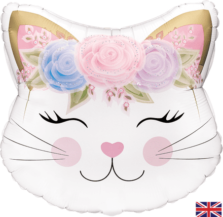 Floral Kitty Super Shape Foil Balloon