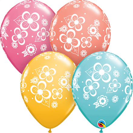 Flower Print Latex Balloons