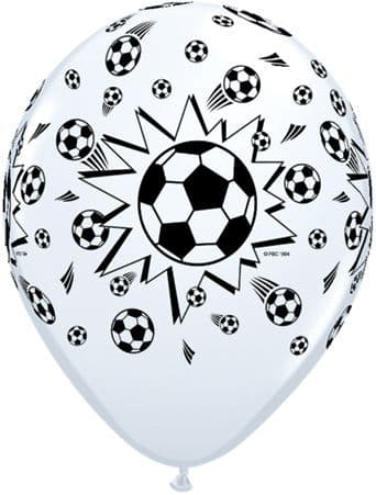 Football Black & White Balloons 6pk