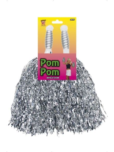 Funny Side Comedy Silver Pom Poms