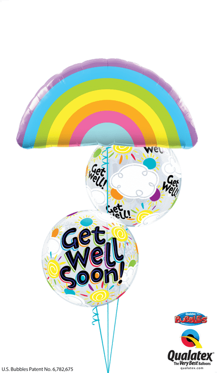 Get Well Rainbow Double Bubble Bouquet