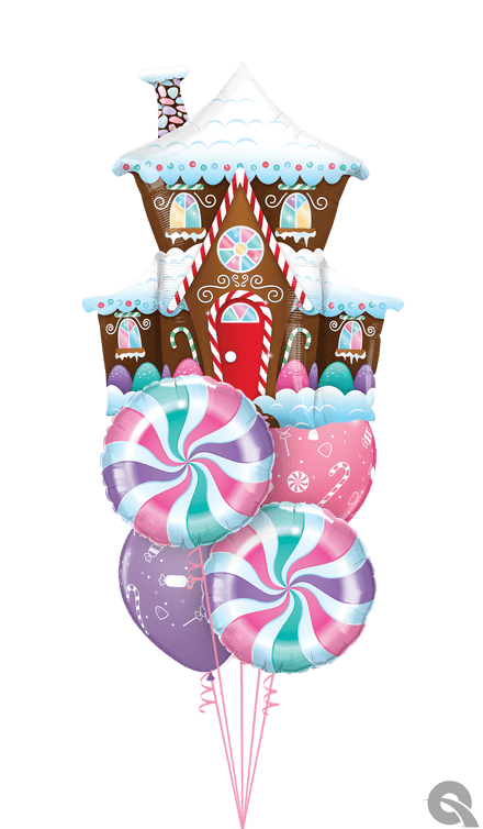 Gingerbread House Candy Swirl Double Layer Bouquet
