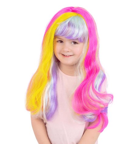 Girls Rainbow Unicorn Wig